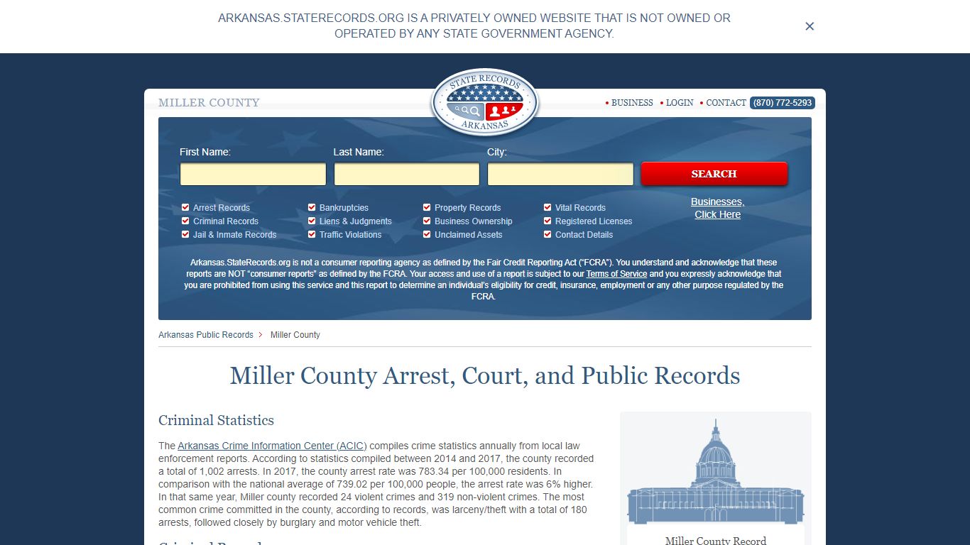 Miller County Arrest, Court, and Public Records