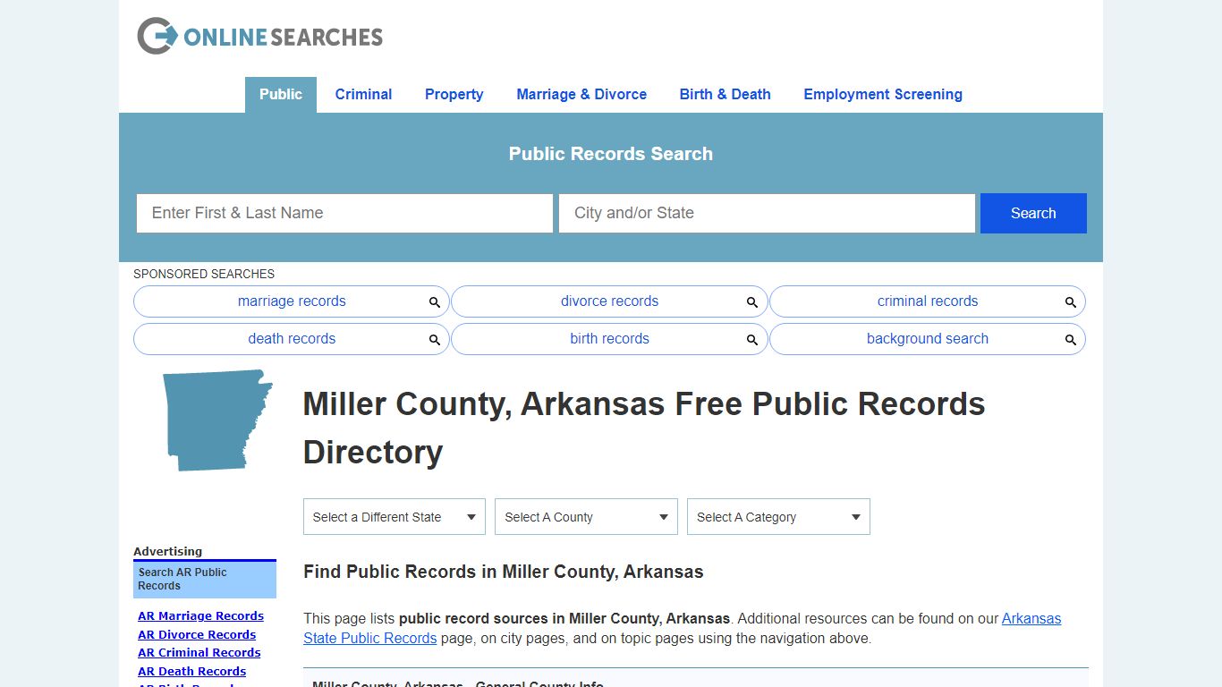 Miller County, Arkansas Public Records Directory